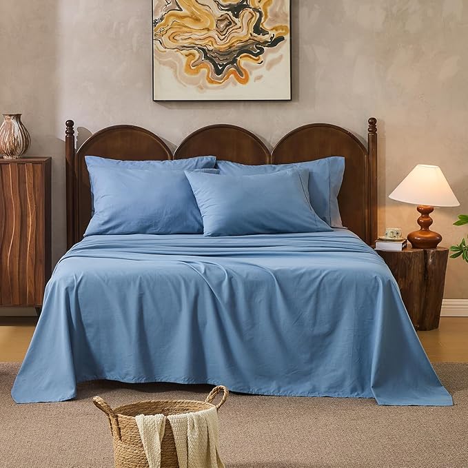 100% Linen Sheets California King Size, Breathable & Durable 4-Piece Bed Flax by overket