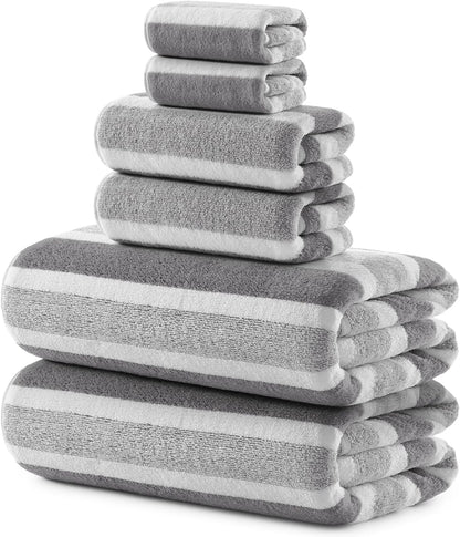 redkiss 6-piece microfiber bath towel set, ultra soft, main product view