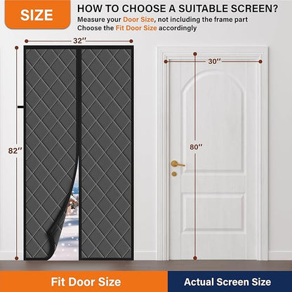 Magnetic Thermal Insulated Door Curtain, Fits Door Size 60" x 80", Durable - Image 2