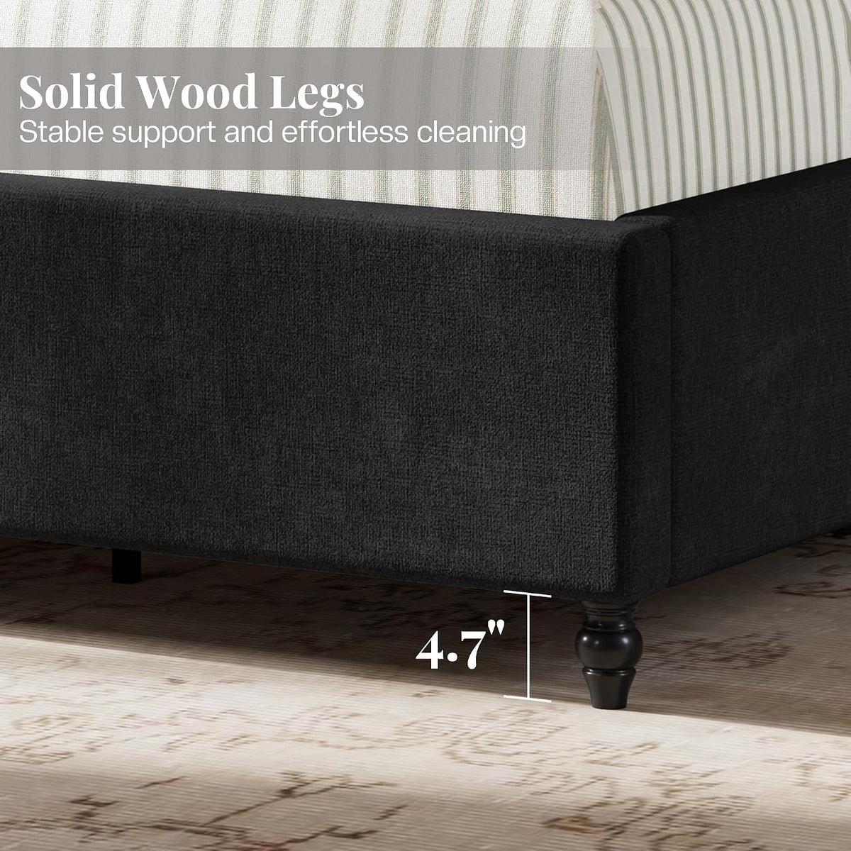jocisland queen bed frame with 63" tall wingback, package contents