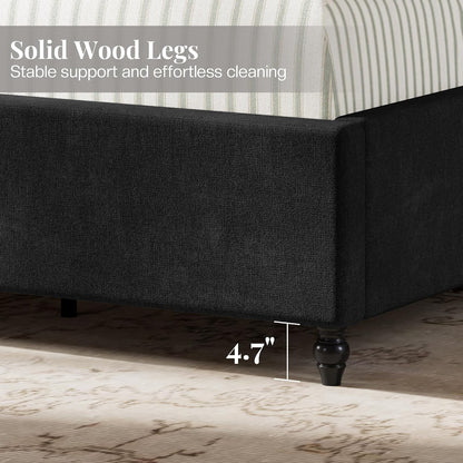 jocisland queen bed frame with 63" tall wingback, package contents
