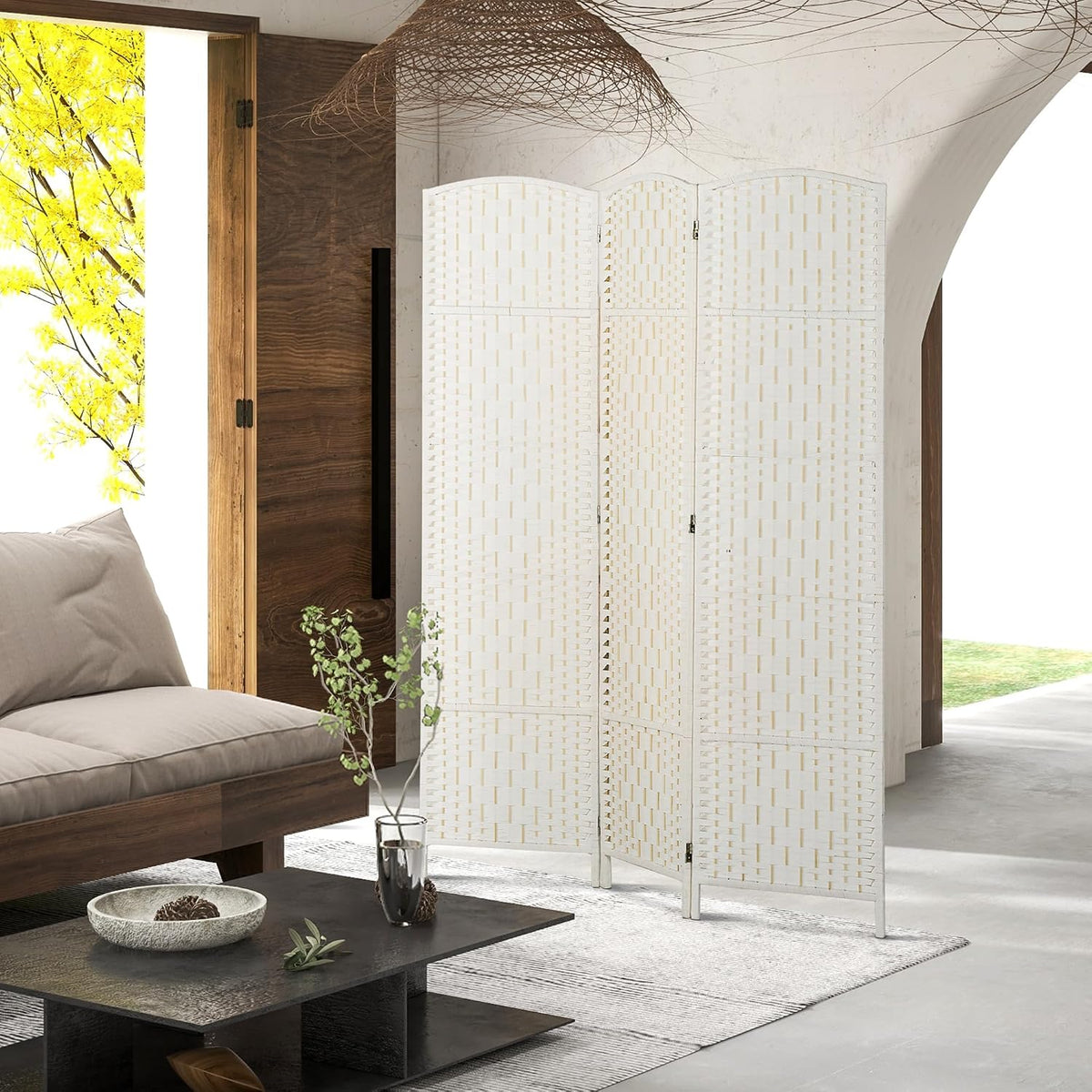 homcom room divider 3-panel, 6ft-tall folding privacy screen, package contents