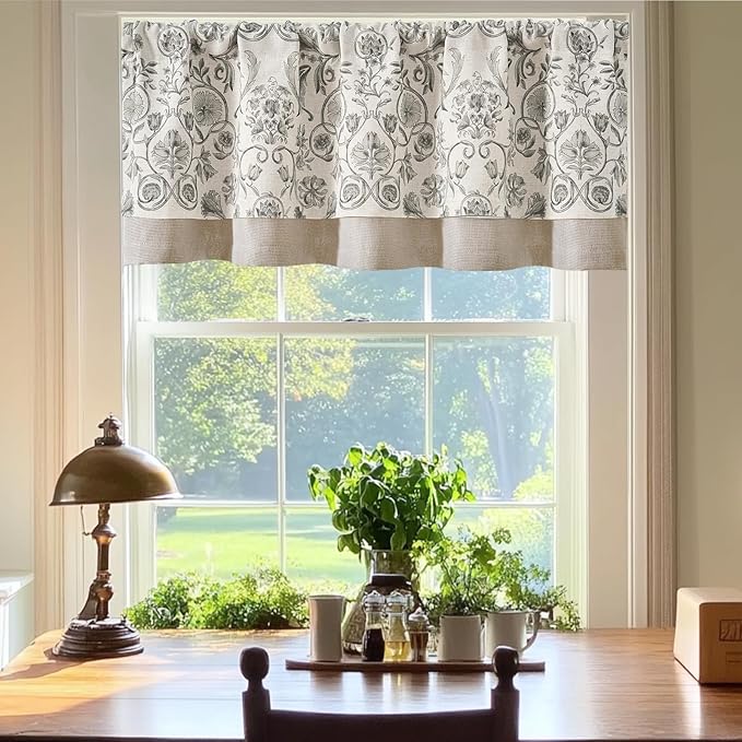 jinchan Linen Valance Kitchen Curtain - Image 2