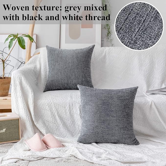 Home Brilliant Gray Pillow Covers Lumbar Throw Pillows - Image 3