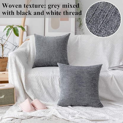 Home Brilliant Gray Pillow Covers Lumbar Throw Pillows - Image 3