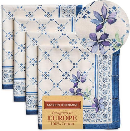 Maison d' Hermine Cloth Napkins Set of 4 100% Cotton Everyday Reusable Square by MaisondHermine