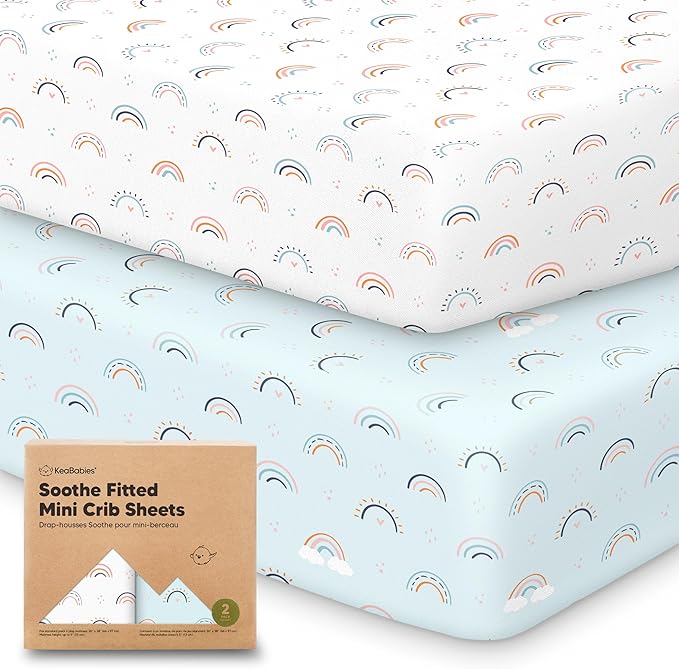2-Pack Mini Crib Sheets Fitted by KeaBabies