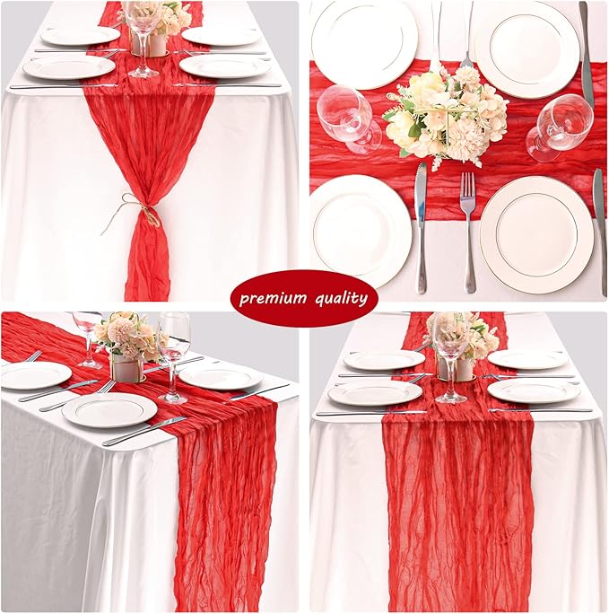 12 Pack Cheesecloth Table Runner 35x72 Inch Boho Gauze Table Runner Rustic - Image 5