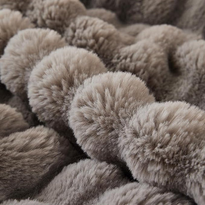 COOVA Faux Fur Throw Blanket for Couch, Cozy Soft and Fuzzy Plush Rabbit Fur - Image 4