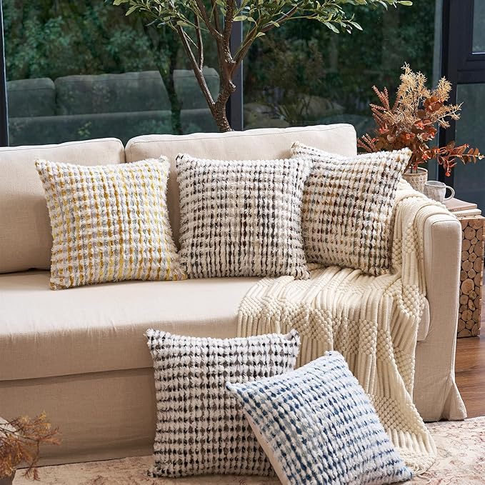 Aeckself Boho Chenille Tufted Pillow Cover 12x20 Inch, Rectangle Decorative - Image 7