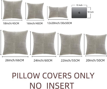 Fancy Homi 2 Packs Neutral Grey Euro Decorative Throw Pillow Covers 28x28 Inch - Image 7