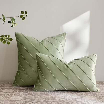 GIGIZAZA Sage Green Velvet Pillow Covers 18x18 - Image 5