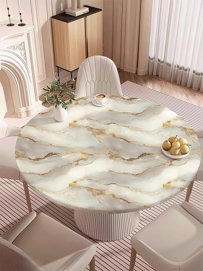 Marble Fitted Round Tablecloth - Image 7