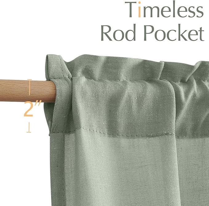 jinchan Linen Textured Tier Curtains 24 Inch - Image 6