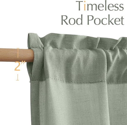 jinchan Linen Textured Tier Curtains 24 Inch - Image 6