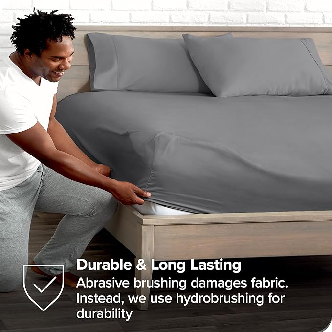 Bare Home Fitted Bottom Sheet Twin Extra Long - Image 3
