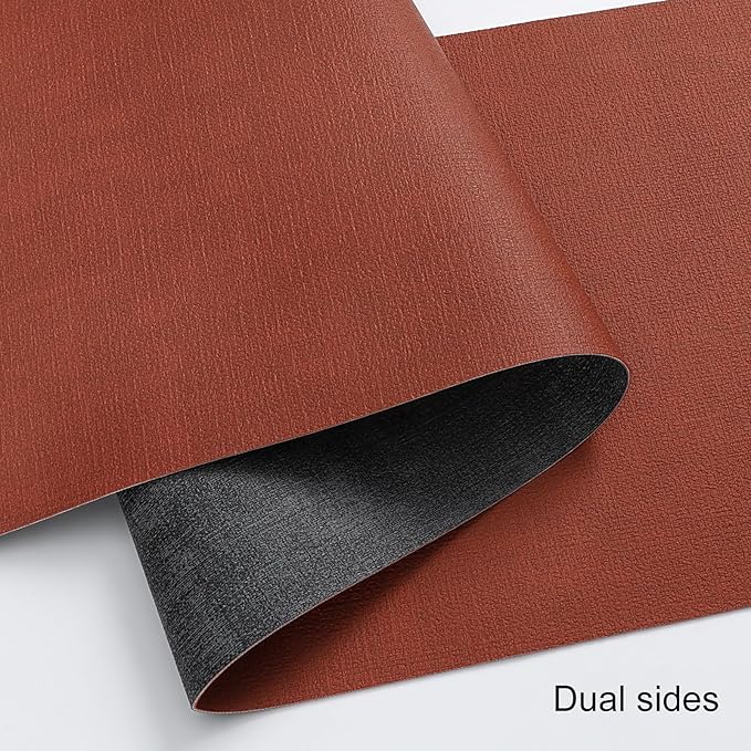 Table Runners 55 Inches Long, Dual-Sided Faux Leather Farmhouse Table Runner - Image 2