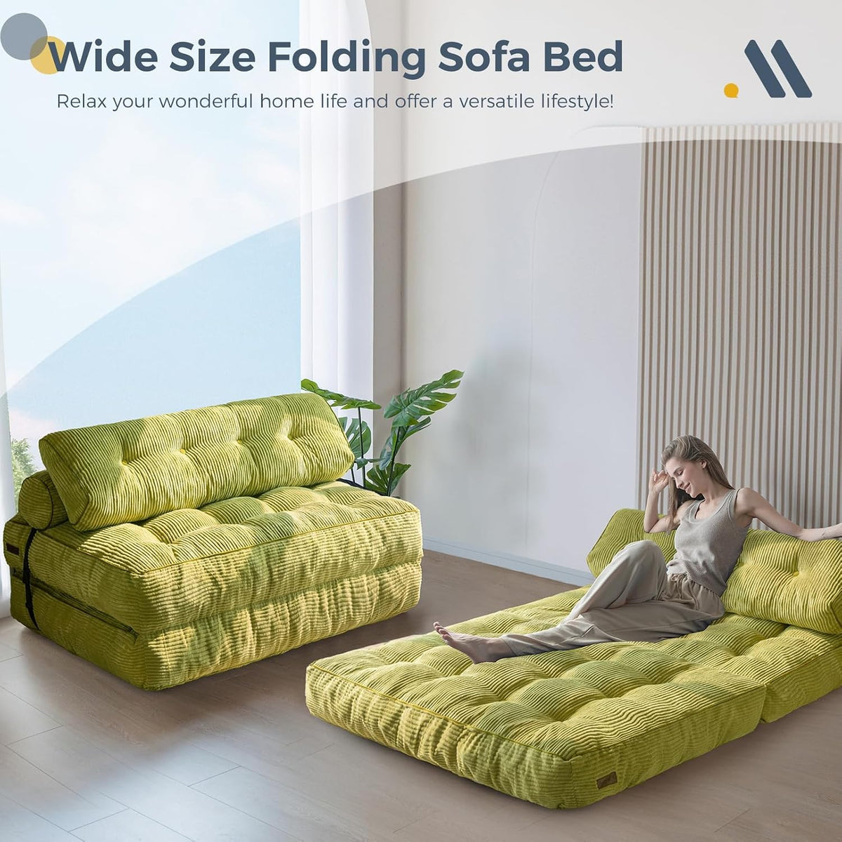 maxyoyo folding sofa bed, convertible chair bed with on a desk or shelf