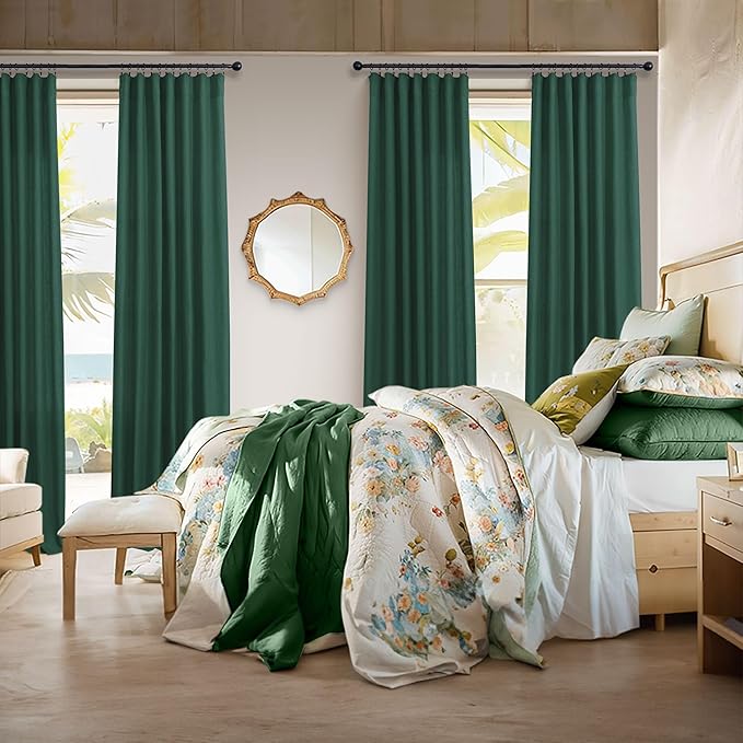 Dark Green Curtains 96 Inches Long - Image 6