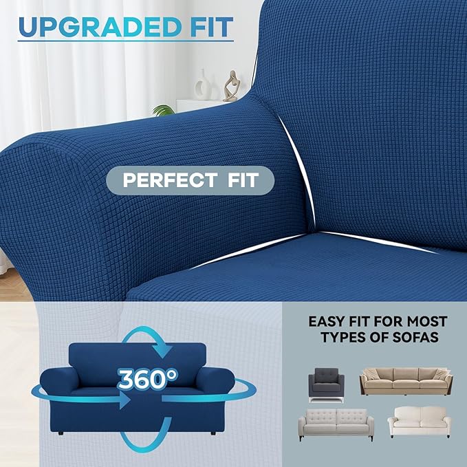 LURKA Stretch Loveseat Sofa Slipcovers 1 Piece Couch Covers - Image 4