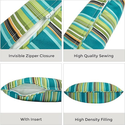 Outdoor Lumbar Pillows Water Resistant 12x20 inch, Decorative Throw Pillow Set - Image 3