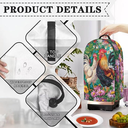 Rooster Flower Blender Dust Cover Stand Mixer or Coffee Maker Appliance Covers - Image 5