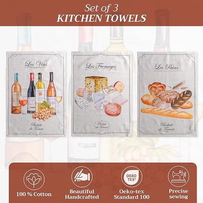 Maison d' Hermine Kitchen Towels Set of 3 100% Cotton 27.50" x 20" Reusable - Image 2