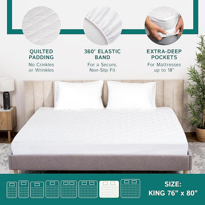 King Size Quilted Mattress Pad - Image 5