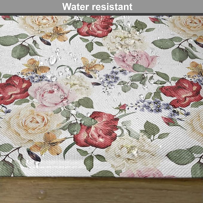 Ambesonne Shabby Flora Place Mats Set of 4, Summer Spring Season Buds Roses - Image 6