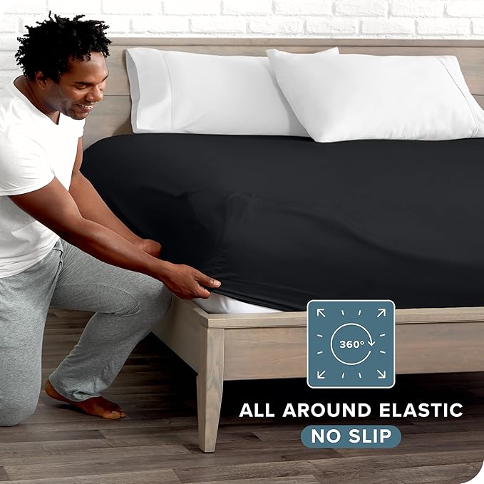 Bare Home Fitted Bottom Sheet Twin Size - Image 3