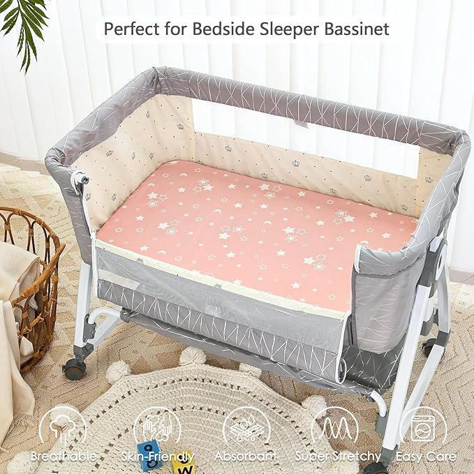 3 Pack Soft Strecthy Bassinet Sheets - Image 3