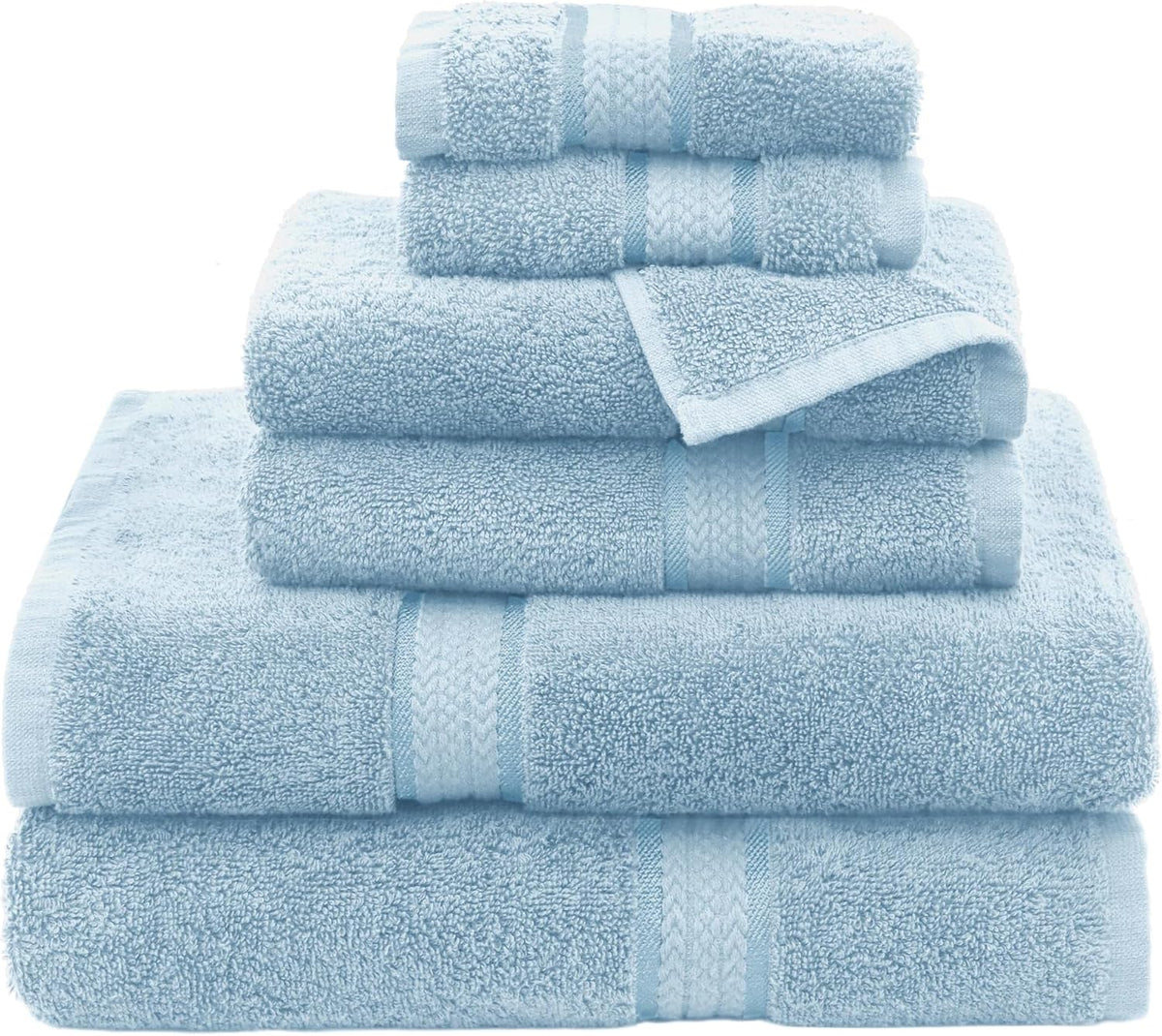 cotton craft ultra soft 6 piece towel set, main product view
