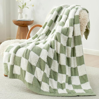 Snuggle Sac Faux Fur Checkered Blanket Twin Size - Image 5