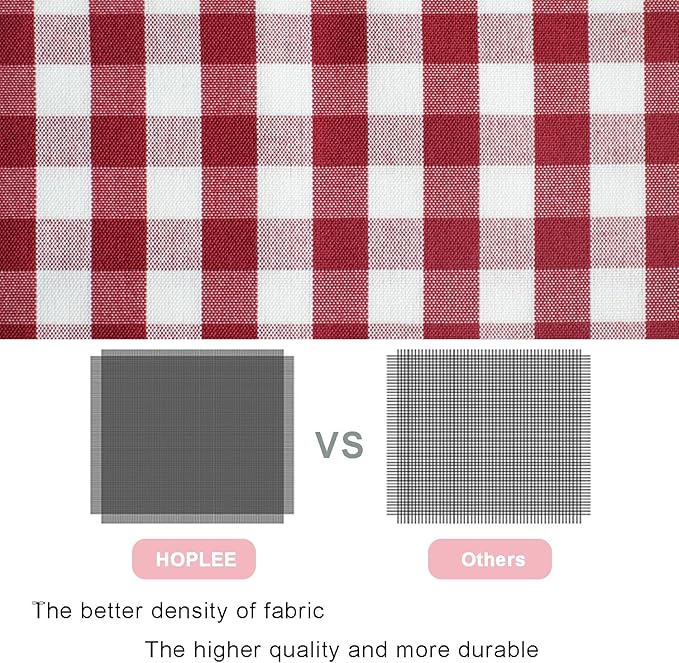 HOPLEE Red Throw Pillow Covers Farmhouse Gingham Pillow Covers - Image 4