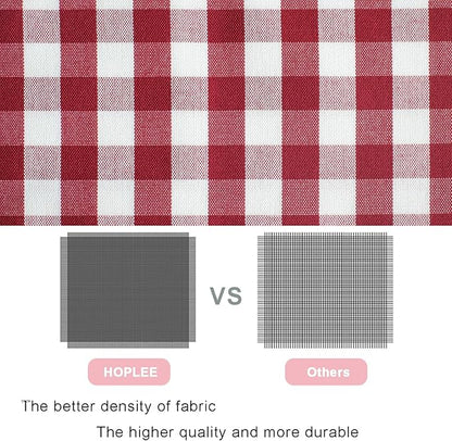 HOPLEE Red Throw Pillow Covers Farmhouse Gingham Pillow Covers - Image 4