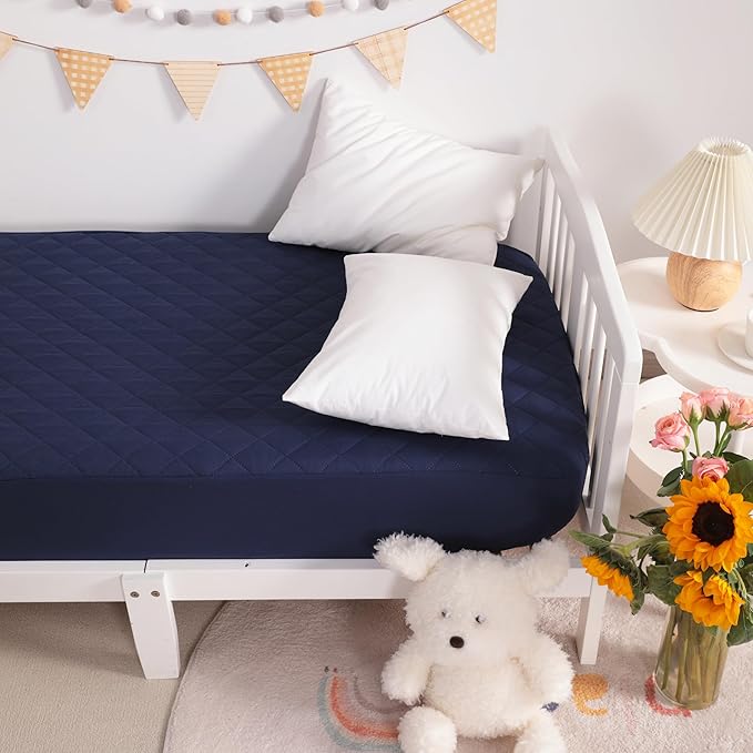 NTBAY 2 Pack Waterproof Crib Mattress Protector, Quilted 28"x52" Toddler Fitted - Image 6