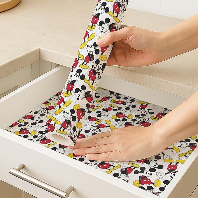 Disney Non Adhesive Shelf Liner – 18”x 10 ft Water-Resistant Drawer Liners by BestBrands