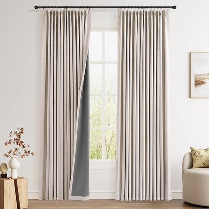 joywell 100% blackout linen pinch pleated curtains 84, main product view