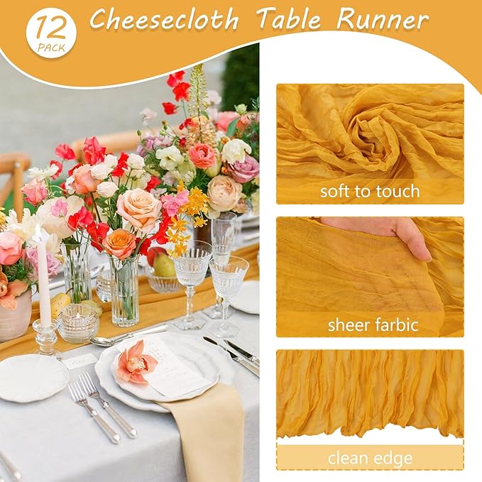 Fivenl Boho Gauze Table Runner - Image 4