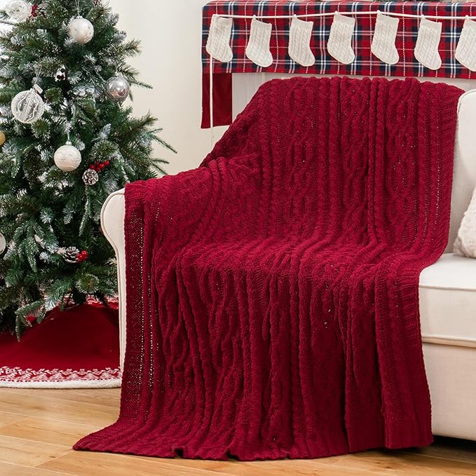 Battilo Christmas Dark Red Throw Blanket - Image 6