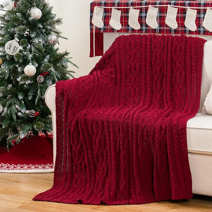 Battilo Christmas Dark Red Throw Blanket - Image 6