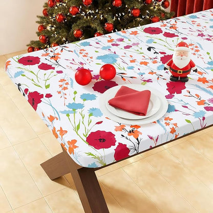 Smiry Rectangle Picnic Tablecloth, Waterproof Elastic Fitted Table Covers by Smiry