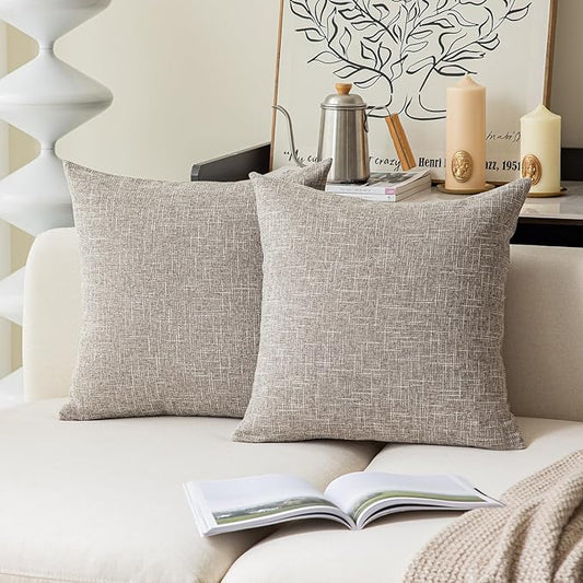 Kevin Textile Pillow Covers Faux Linen Toss Soft Throw Cushion Cases by KevinTextile