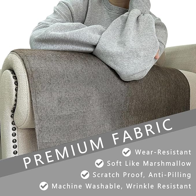 Couch Arm Covers, Anti-Slip Sofa Armrest Cover - Image 5