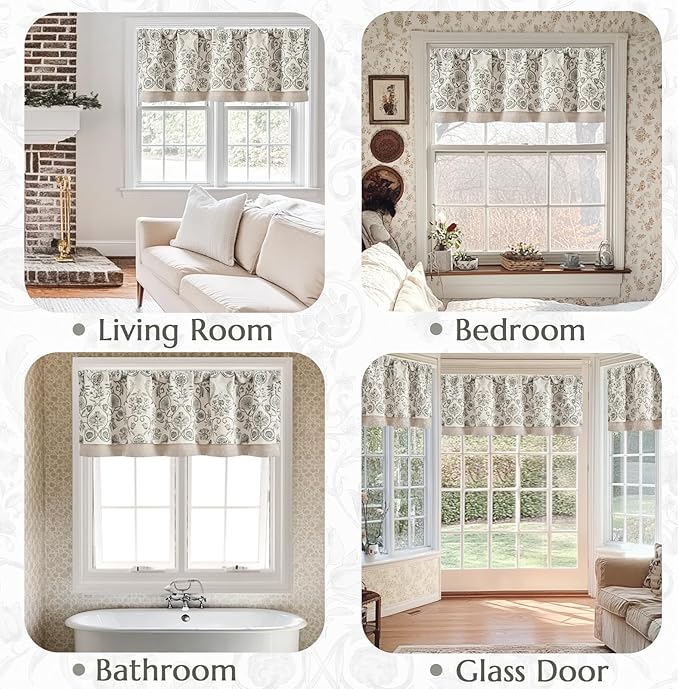 jinchan Linen Valance Kitchen Curtain - Image 6