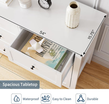 garveehome white 6 drawer dresser for bedroom showing dimensions