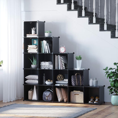 c&ahome 16 cube storage organizer cube shelves units shown in use