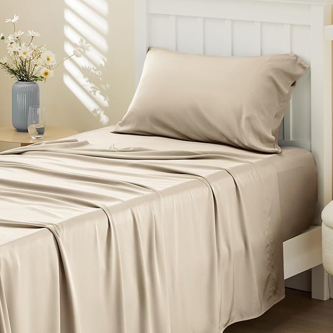 Bedsure Cooling Sheets Twin, Rayon Derived from Bamboo, Cooling Sheets by BEDSURE