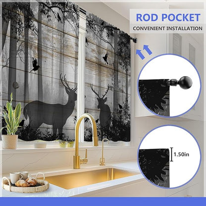 Aimego Deer Forest Kitchen Curtains - Image 4