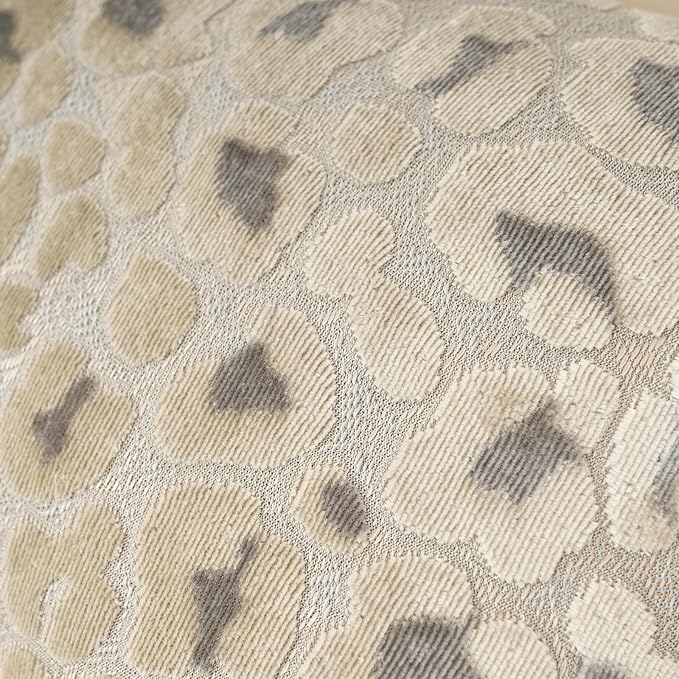 Alerfa Beige Floral Throw Pillow Cover 20 x 20 Inch Cut Velvet Sqaure Luxury - Image 6
